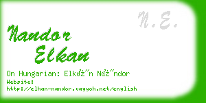 nandor elkan business card